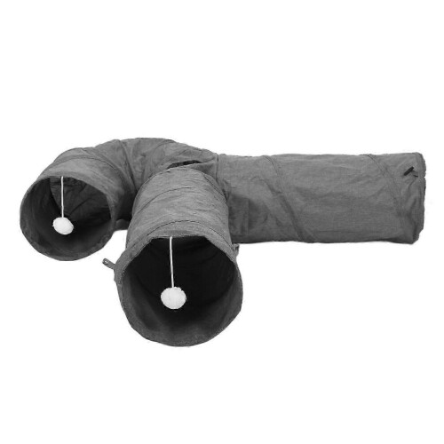 Tunnel pliable à 3 compartiments pour chat - Durable et amusant 2