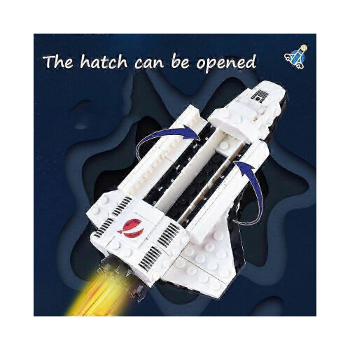(As show, One size) Rocket Space Astronaut Figures Building Blocks Bricks Classic Model Toy 2