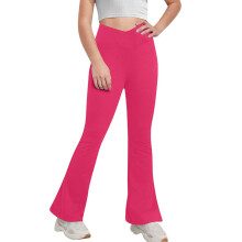 Girls High Waisted Flare Yoga Leggings with Pockets Hot