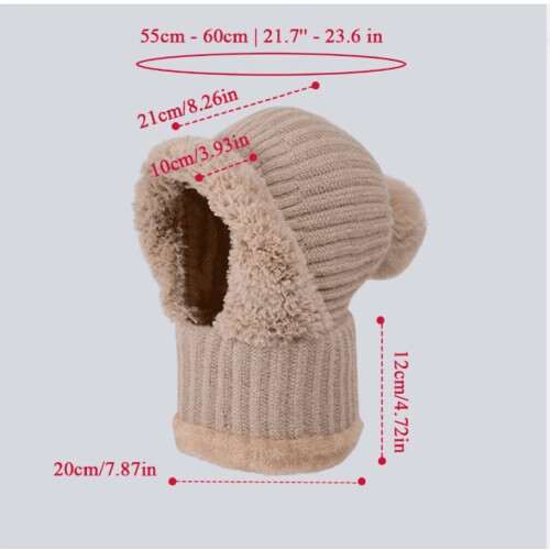 Knitted Beanie Hat for Women Windproof Snow Cap Full Face 1