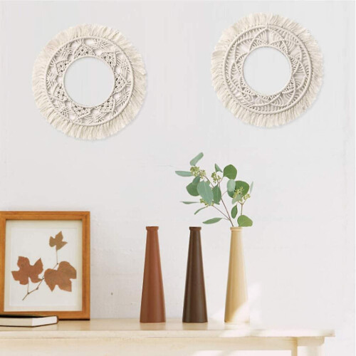 Round Macrame Wall Decor Handmade Woven Wall Hanging Wall Art Decorations 2