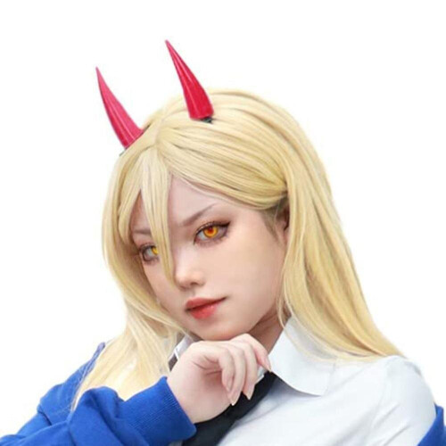 Chainsaw Man Power Red Evil Cosplay Props Devil Horn Hairpin Cosplay Props 1