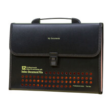 File Folder Accordion Bag A4 12-Compartment Polypropylene