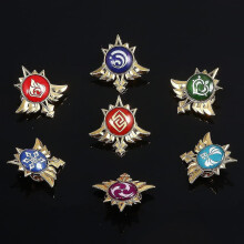 Genshin Impact Vision Brooch Pins - Eye Of God Luminous Brooch - Game Project Accessories For Women
