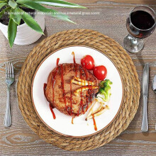 Natural Water Hyacinth Placemats Set of 8, Heat Resistan T Rattan Woven Mats for Outdoor Dining