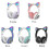 Cuffie da gioco alla moda Bluetooth con orecchie di gatto, compatibili con LED e luci wireless, colore 2