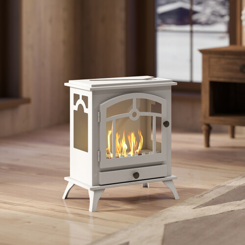 Homcom Chimenea de Etanol Blanco 45 x 28 x 54 cm 1