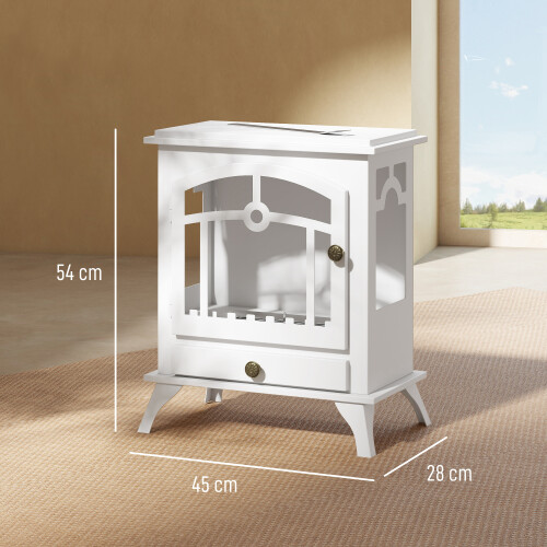 Homcom Chimenea de Etanol Blanco 45 x 28 x 54 cm 2