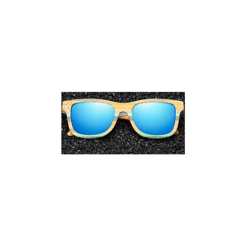 Occhiali da sole Yaju in legno, colore alla moda, in bambù e bambù, 1 pezzo, blu 2