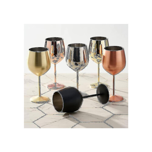 4 guldfärgade vinglas 540 ml matt rostfritt stål splittersäkra glas presentförpackning 2