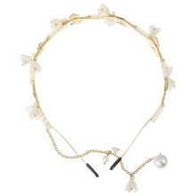 Bridal headband hair accessory with ribbon tie