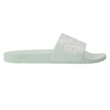 (12 UK, Grey/White) Boss Mens Aryeh Flat Sliders
