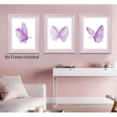 Ensemble de 3 affiches murales papillon - Papillon violet 2