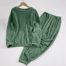 Women's Fuzzy Fleece Pajama Set Green S
