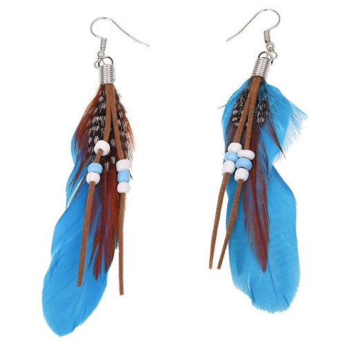 1 Pair Peacock Multicolor Feather Fashion Dangle Earrings 1