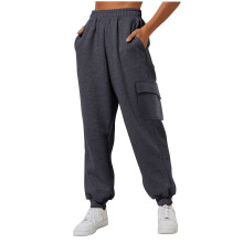 Women's High-Waisted Fleece Pants Corduroy Faux Fur Tummy