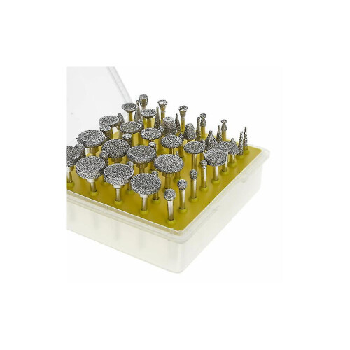Set Of 50 Diamond Burs For Rotary Tool, Grit 40 2