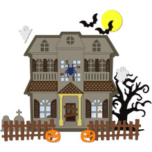 Halloween Haunted House Cutting Dies 1 Set