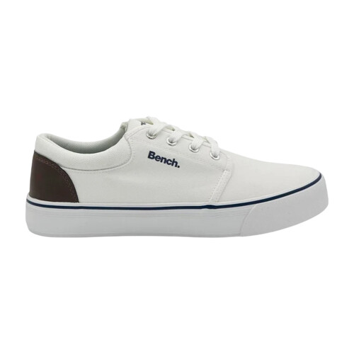 Bench (10 UK, White) Bench Mens Donnie Contrast Panel Canvas Trainers