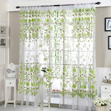 Floral Sheer Curtains Peony Print Vintage Rod Pocket