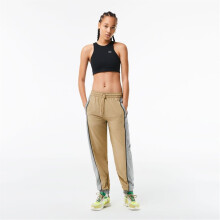 (6 UK R, Cement) Lacoste Womens/Ladies Elasticated Colour Block Slim Tracksuit Bottoms