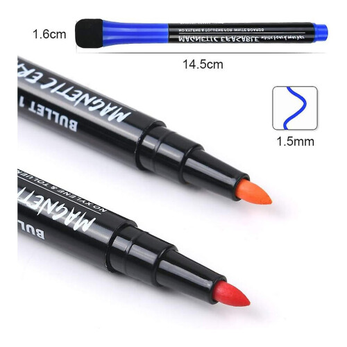 Marqueurs pour tableau blanc, lot de 12 marqueurs à pointe effaçable à sec, stylos effaçables à sec 2