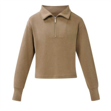 (8 UK, Khaki Brown) Sweaty Betty Womens/Ladies Quarter Zip Fleece Top