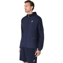 (M, Midnight Blue) Asics Mens Road Packable Long-Sleeved Jacket