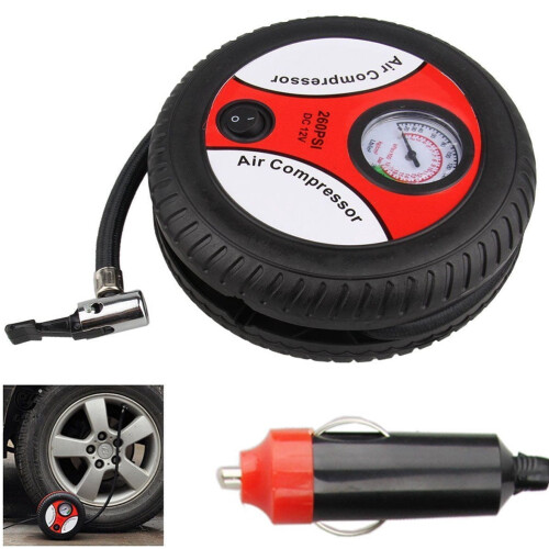 Pretyzoom Red Portable Air Compressor for Car Tires with
