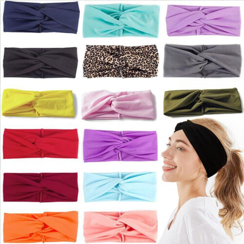 Wide Twist Headbands for Women Boho Elastic 10 Pcs