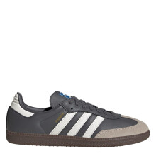 (7.5 UK, Grey/White) Adidas Mens Samba OG 3 Stripes Leather Trainers