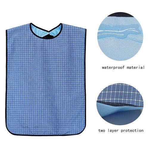 2 Pack Adult Bibs For Eating Adjustable Strap Washable Reusable Waterproof Apron 2