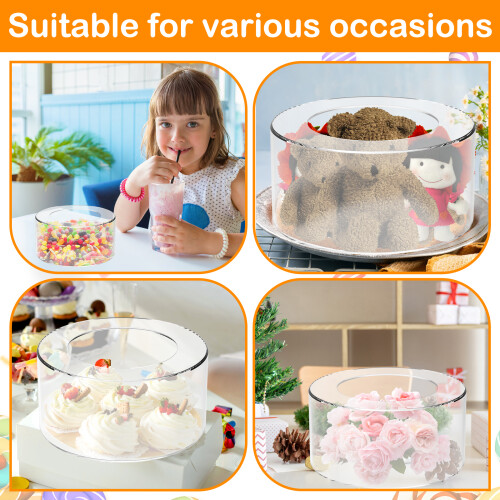 Clear Acrylic Cake Stand Round Reusable Display Riser 5.9 1