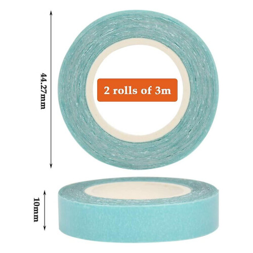 2 rouleaux de ruban adhésif double face pour extensions de cheveux, idéal pour perruques et extensions 2