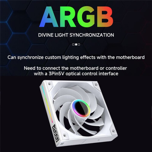 12CM Digital Display Mute Wire-Free Splicing Case Fan CPU Motherboard ARGB Light Synchronization 4PIN PWM Regular