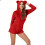 Women's Red Hooded Onesie Polyester Size M 5