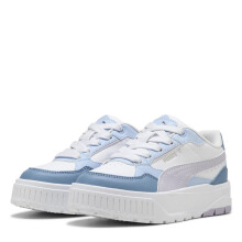 (10 UK Child, White/Lilac) Puma Childrens/Kids Karmen II Leather Platform Trainers