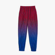 (8 UK, Red/Cobalt) Lacoste Womens/Ladies Geometric Pattern Slim Joggers