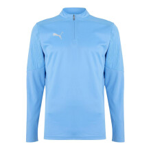 (L, Light Blue/Silver) Puma Mens TeamFinal Quarter Zip Training Fleece Top