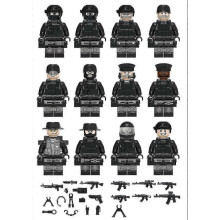 12-delige SWAT-politieminifigurenset, bouwblokken met militair thema voor kinderen
