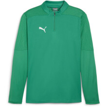 (XS, Green/Silver) Puma Mens TeamFinal Quarter Zip Training Fleece Top