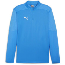 (S, Blue) Puma Mens TeamFinal Quarter Zip Training Fleece Top