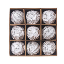 Christmas Tree Baubles Silver 9 pcs