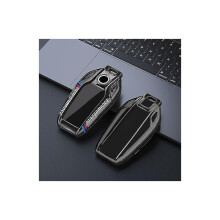 Cover per chiave auto con display a LED in stile fibra di carbonio ABS, compatibile con BMW Serie 3,