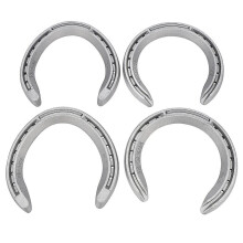 4-teiliges Set Hufeisen aus Aluminiumlegierung für 5 Pferde (2 Vorder-, 2 Hinterhufeisen) – Hufschmiedwerkzeug