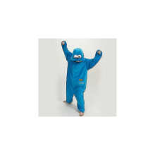 Sesam Street Cookie Monster-kostym för vuxna, pyjamas