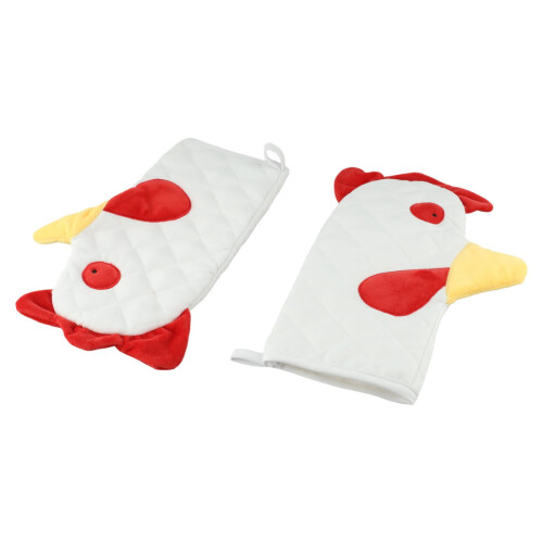 Oven Mitts Linen Lightweight Washable 31x12cm 2