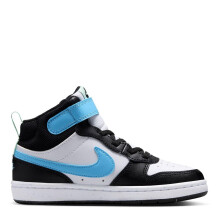 (11 UK Child, White/Blue/Black) Nike Boys Court Borough High Top Trainers