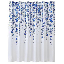 Rideau de douche en polyester doux et imperméable à imprimé floral, idéal pour la salle de bain au quotidien.