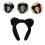Black Plush Cat Ear Headband Soft Comfortable 3